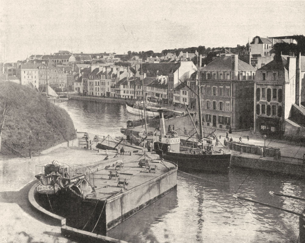 MORBIHAN. Port de palais, à Belle- Isle. SMALL. 1903 old antique print picture